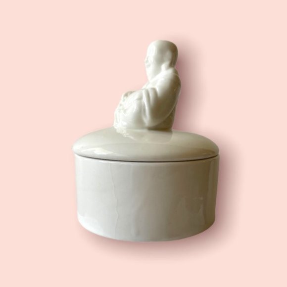 Happy Buddha White Ceramic Jewelry/Trinkets Jar - Picture 3 of 8